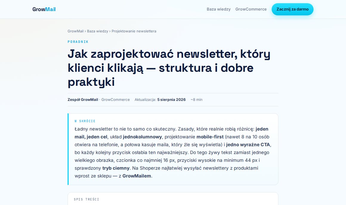Poradnik GrowMail: jak zaprojektować newsletter, który klienci klikają