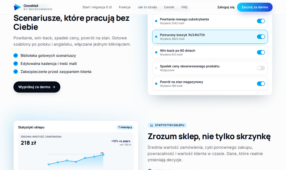 GrowMail: scenariusze automatyzacji e-mail marketingu